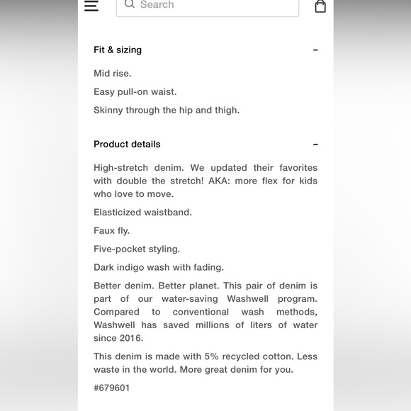 Gap girls dark jeggings, size 12 slim - Picture 2 of 7